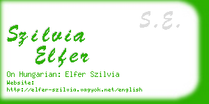 szilvia elfer business card